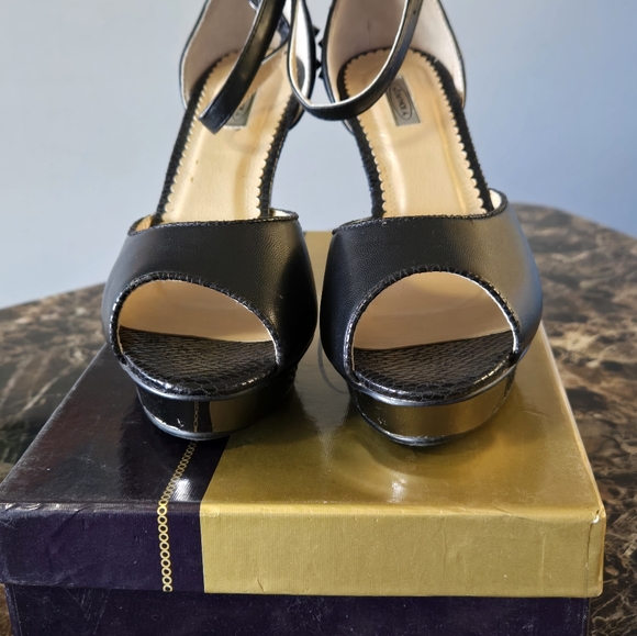 Black Platform Heels with Studs - Picture 2 of 2